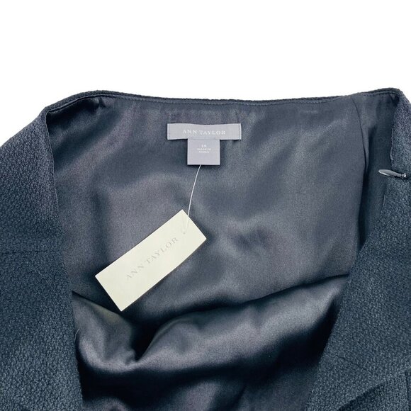 Ann Taylor Womens A-Line Black Skirt Size Large Wool Blend - Picture 2 of 6